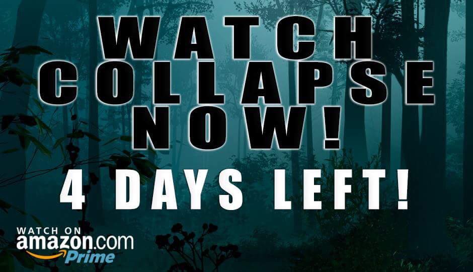 DeadEnd_Films's tweet photo. Have #AmazonPrime? Collapse is streaming free now! https://t.co/qkG0YPYBYq #SupportIndieFilm #DoesntGetBetterThanFree #movienight #Halloween https://t.co/4KIKSPVcJs