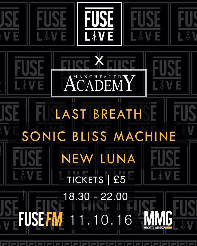 LastBreathRock's tweet photo. Less than 24 Hours!!!!
Manchester Academy 3 for the first #Fuselive event. 
Once again big Thank you to @FuseFM for inviting us to play https://t.co/IKFBOYHefZ