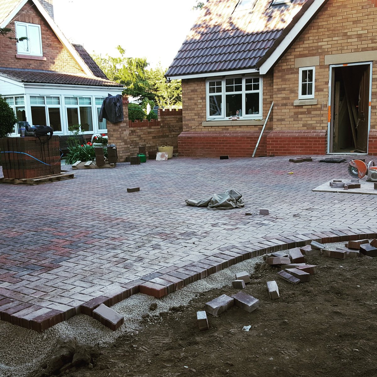 9 packs down disabled access to the front door still a lot to do 150 squick meters in all