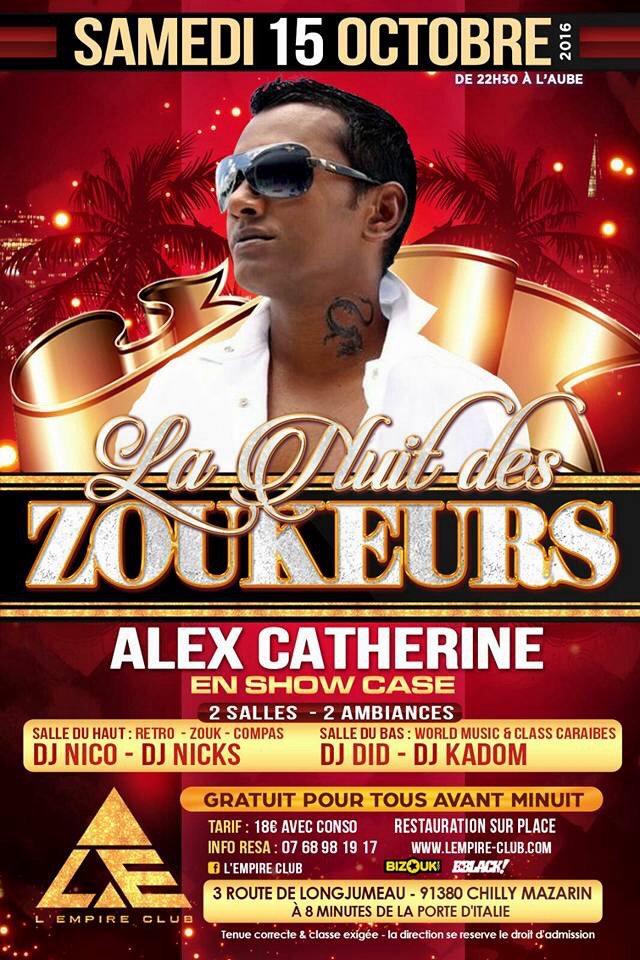 djdidofficial's tweet photo. ร vos agendas ! Ce samedi du cรดtรฉ de @Lempireclub1 โLa nuit des zoukeursโ En Showcase #AlexCatherine ๐ฅ๐ฅ avec Dj Kadom/Nico/Nicks et moi mรชme https://t.co/jyKmi7kPOv