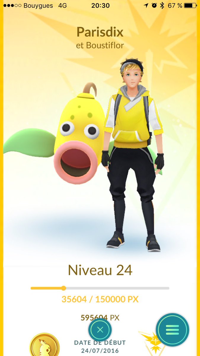 NiceDix's tweet photo. Je vous présente mon nouveau copain ! #Boustiflor #PokemonGO 🌻 https://t.co/621UXQB7nl