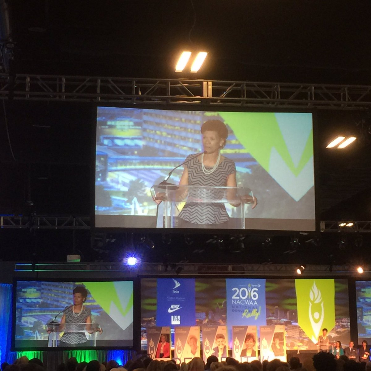 Alfreeda Goff, congrats on your award, your work, and raising a son in your footsteps! #NACWAA16 <a href="/GofortheGreens/">GofortheGreens</a>