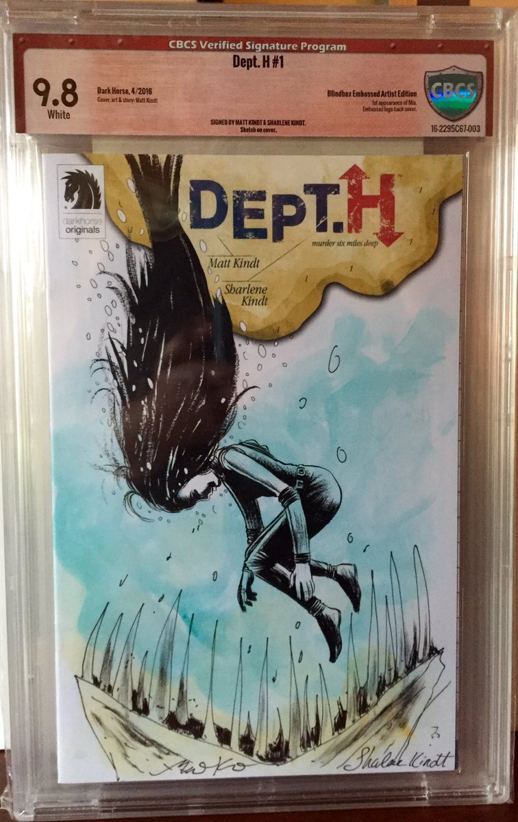 Comic_Diva's tweet photo. 2/4 I just love #gradedcomics. @BlindboxComics @mattkindt @SharleneKindt @CBCScomics #Verified #DeptH sketch cover https://t.co/KA2h17EzgD