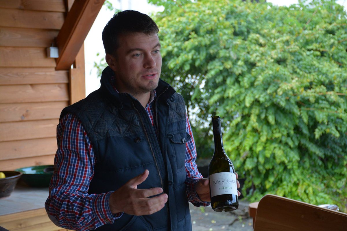 furmintUSA's tweet photo. Rain or shine, #Kvaszinger Winery's owner and Chief Winemaker, László lets the good times roll on the banks of River Bodrog. #DryFurmint https://t.co/E0TB8oOMDU