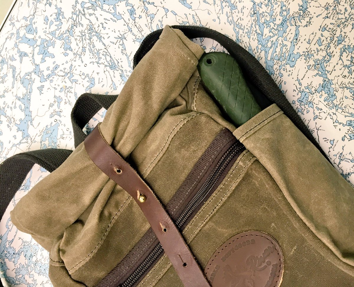 FrostRiver1910's tweet photo. Our new Skyline RollDown Backpack with saw-sized side pockets! #Handcrafted in #ReliableDuluth. https://t.co/St8dLwfGtV https://t.co/o4IcTNc9ZP