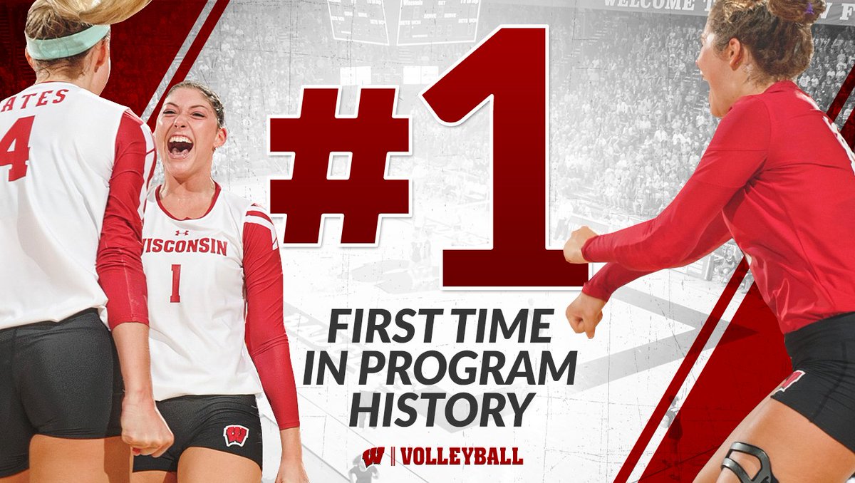 BadgerVB's tweet photo. No. 1 in the country for first time in program history! But we're not done yet! #BringIt https://t.co/TvsIDk30rZ