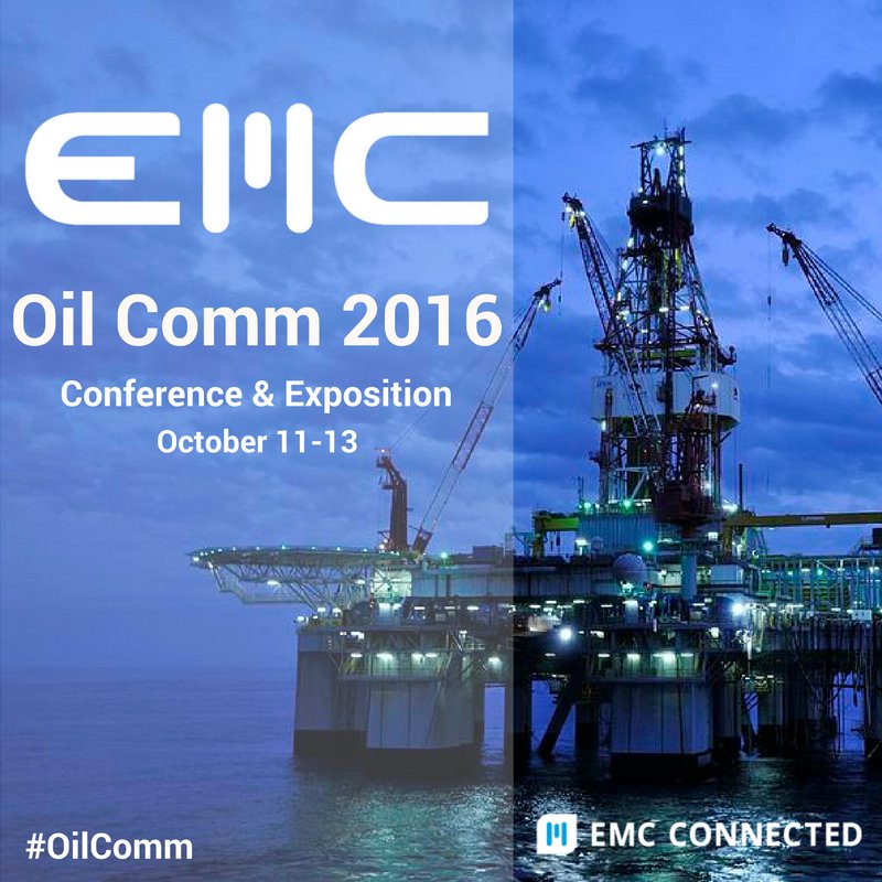 EMCconnected's tweet photo. EMC is a proud sponsor at OilComm Conference &amp; Exposition 2016 in Houston TX. Oct 11-13 #OilComm https://t.co/YALkZnwjNj