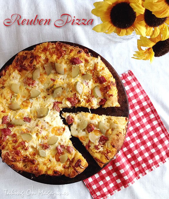 Have you tried our infamous Reuben pizza yet? We take sauerkraut, swiss cheese, pickles, mozzarella and add our special dijon mustard cream…