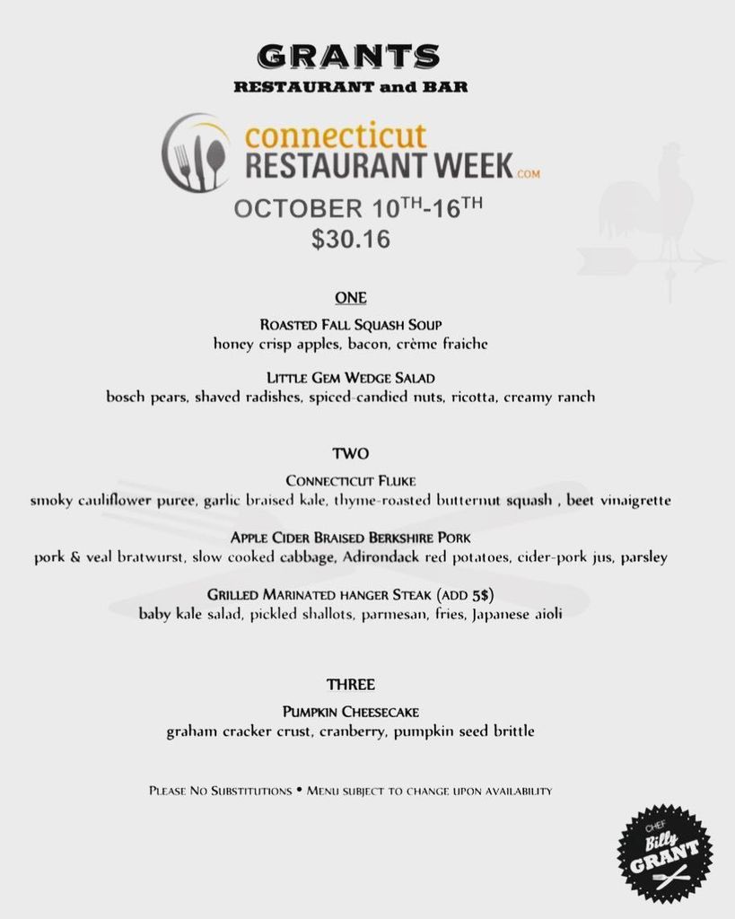 GrantsWH's tweet photo. CT Restaurant week starts today !!! 🍽☝️️ Call for reservations now 860.236.1930@grantsrestaurant 
#ctfood #billygra… https://t.co/rrHnTYqxeC