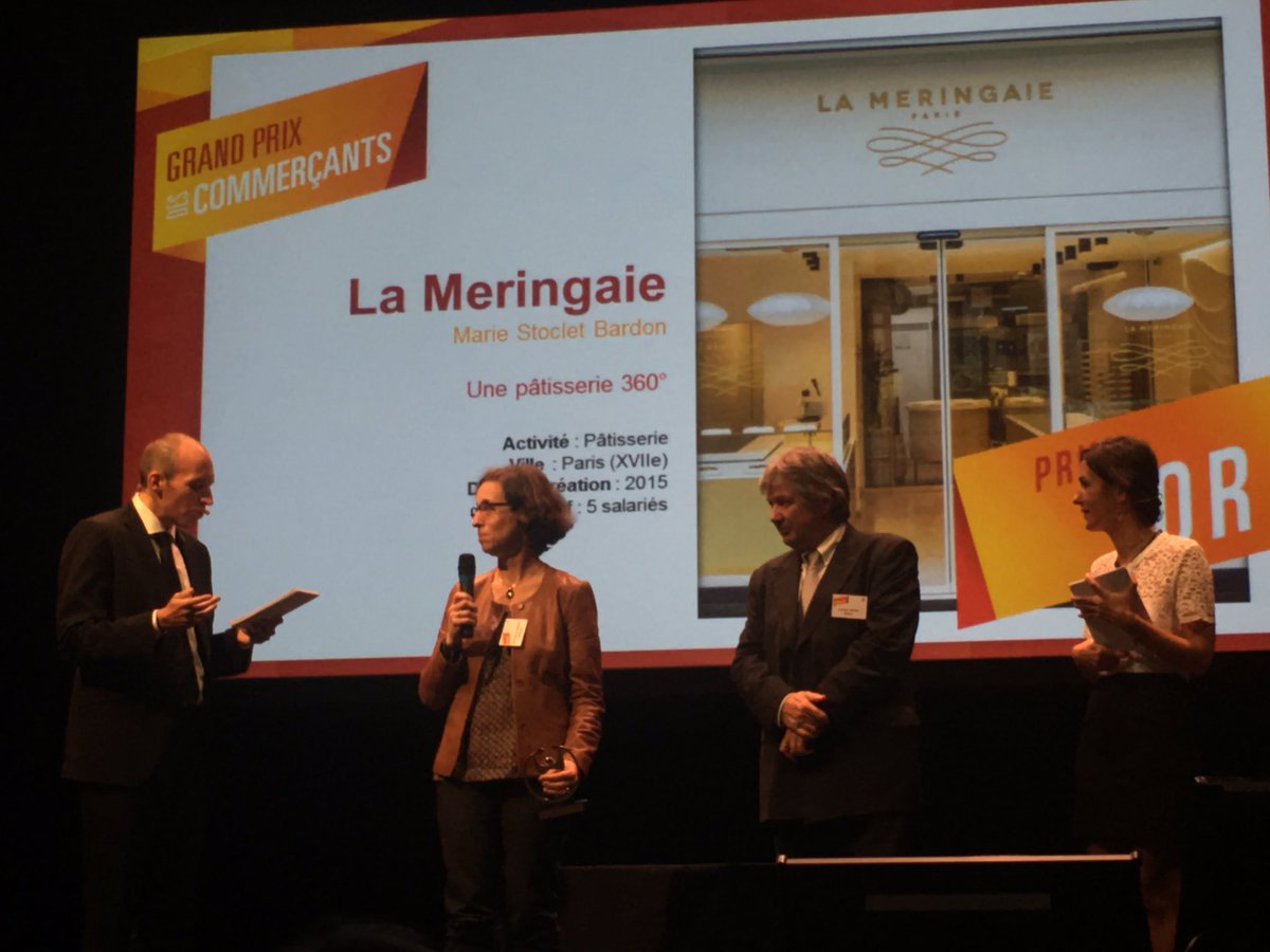 CMAFrance_'s tweet photo. #GPC2016 Marie Stoclet Bardon, La Meringaie, élue "commerçant de l'année" 2016 #pâtisserie #paris https://t.co/2X64jNksMZ