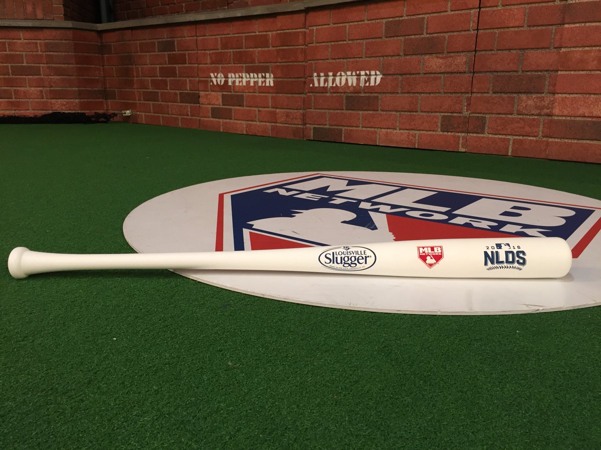 MLBNetwork's tweet photo. Game 3 is on deck! RETWEET for a chance at an NLDS @sluggernation bat and watch @Nationals vs. @Dodgers at 4pE! https://t.co/BfK2RQ9N19