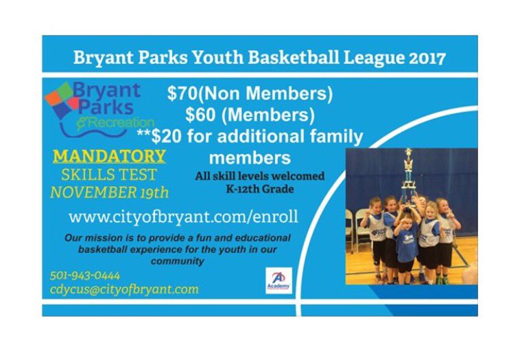 Come sign up for Youth Basketball 2017!