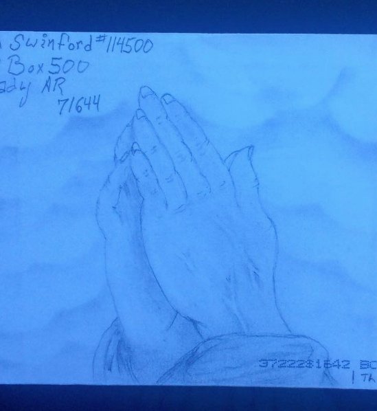 TimothysGift's tweet photo. Some AMAZING artwork on the outside of an envelope...another letter from an Arkansas inmate! #timothysgift #givehope https://t.co/XiCTamGVea