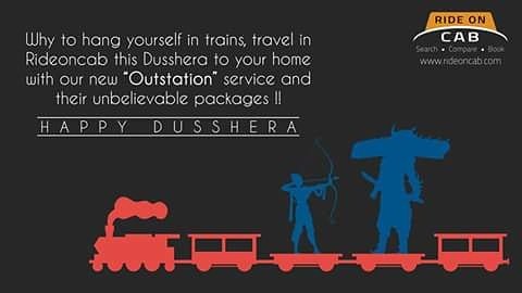 This #Duesshera  travel home with your favourite cab service . Book outstation cabs at Rideoncab 
#HappyVijayaDashami