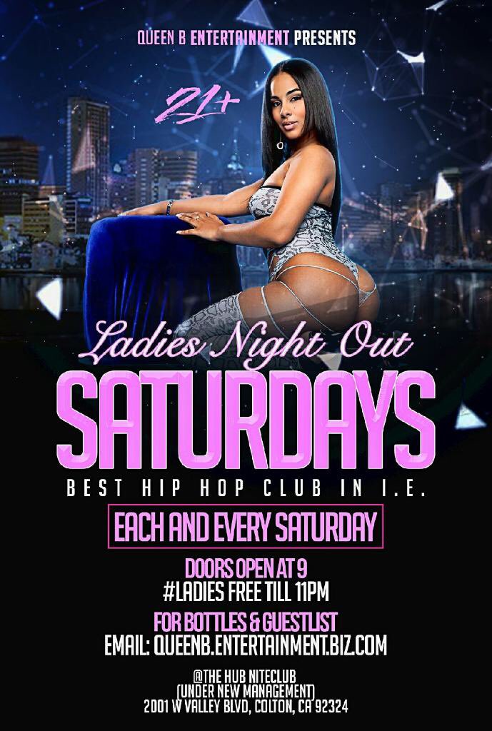 goodiegah's tweet photo. Queen B Entertainment Presents 
LADIES NIGHT OUT SATURDAYS 
@CLUB LUST LOCATED IN COLTON CA
LADIES FREE BEFORE 11PM
CONTACT (619) 564-1678 https://t.co/2tsvvAIpH8
