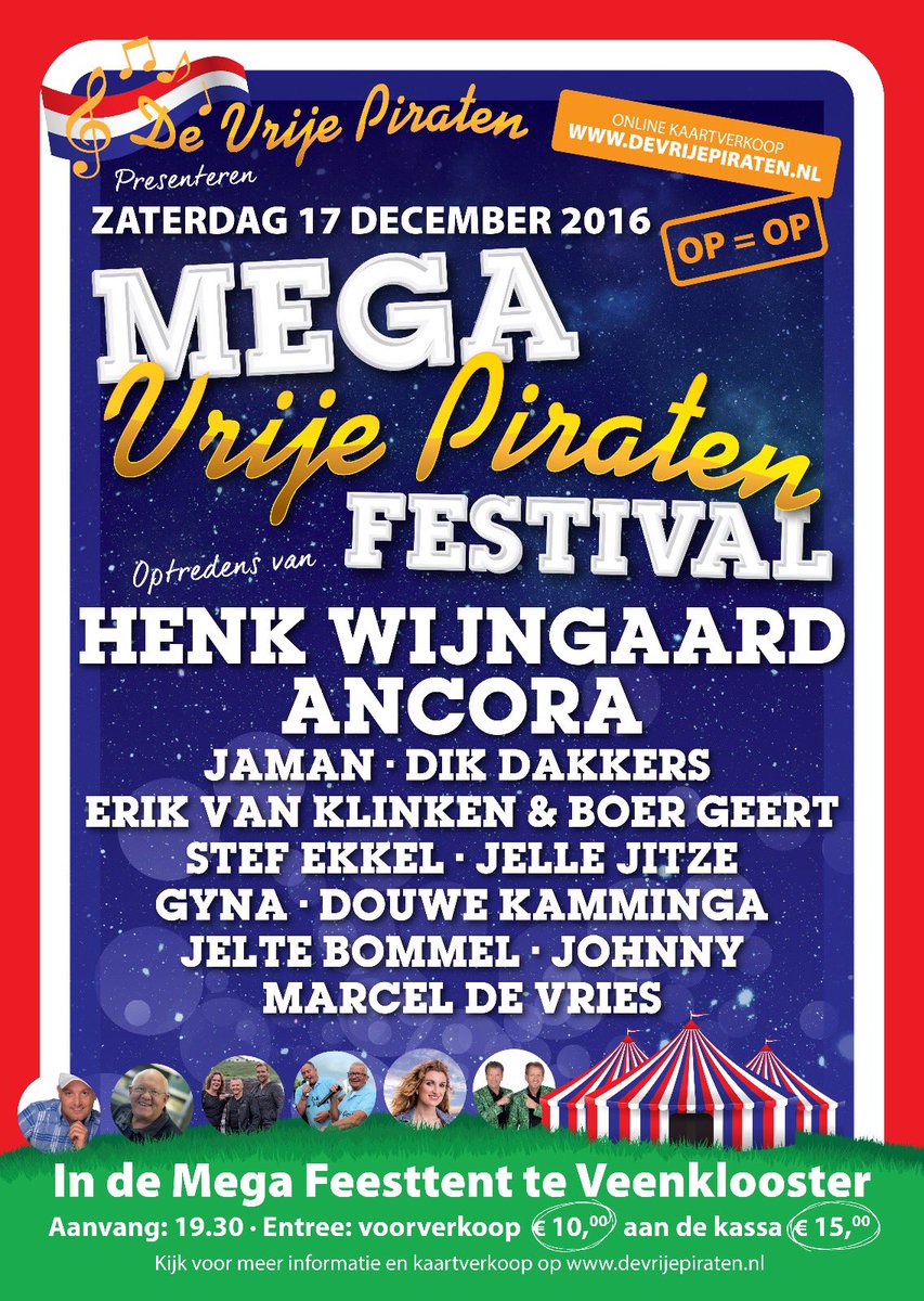 17 december het Mega Vrije Piraten Festival! Graag delen!
