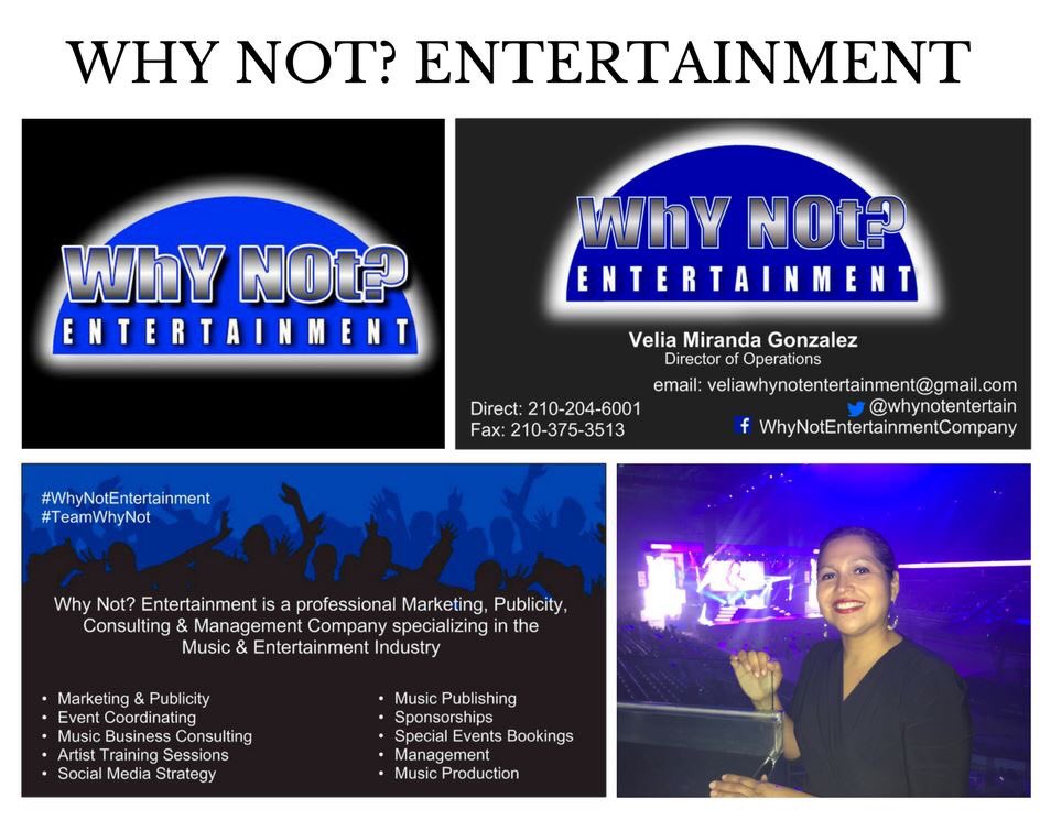 TejanoAwards's tweet photo. #WhyNotEntertainment official marketing team #TejanoMusicAwards Media, sponsors, ads, Veliawhynotentertainment@gmail.com @WhyNotEntertain https://t.co/KyHgaNisyx