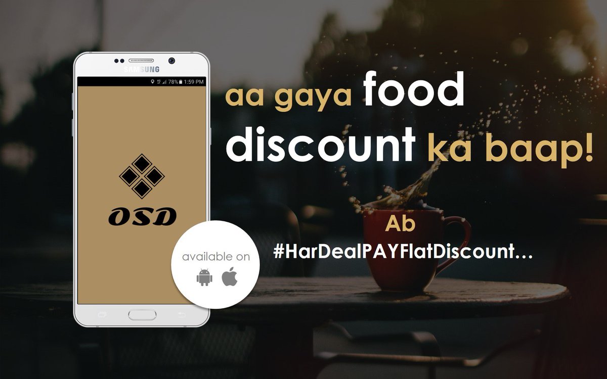 OSD_Deals's tweet photo. OSD, an app that gets you always a #FLATDiscount, is officially live. Ab #HarDealPAYFlatDiscount. Get the app now - https://t.co/K85eceTcht https://t.co/HcLxiyqk9u