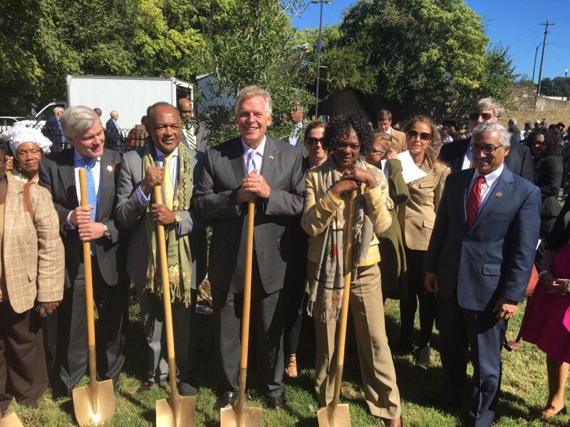 BobbyScott's tweet photo. Joined @GovernorVA, Delegate McQuinn, Richmond Mayor Jones &amp; @BobMcDonnell for the Lumpkin’s Slave Jail Site Development Ceremony today https://t.co/mhQdOigB6R