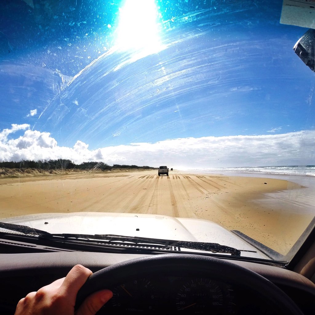 LiamB28's tweet photo. Throwback to when I was cruising along Fraser Islands' one and only highway 😎 wouldn't this be a sick daily commute? https://t.co/vjf8OzugcV