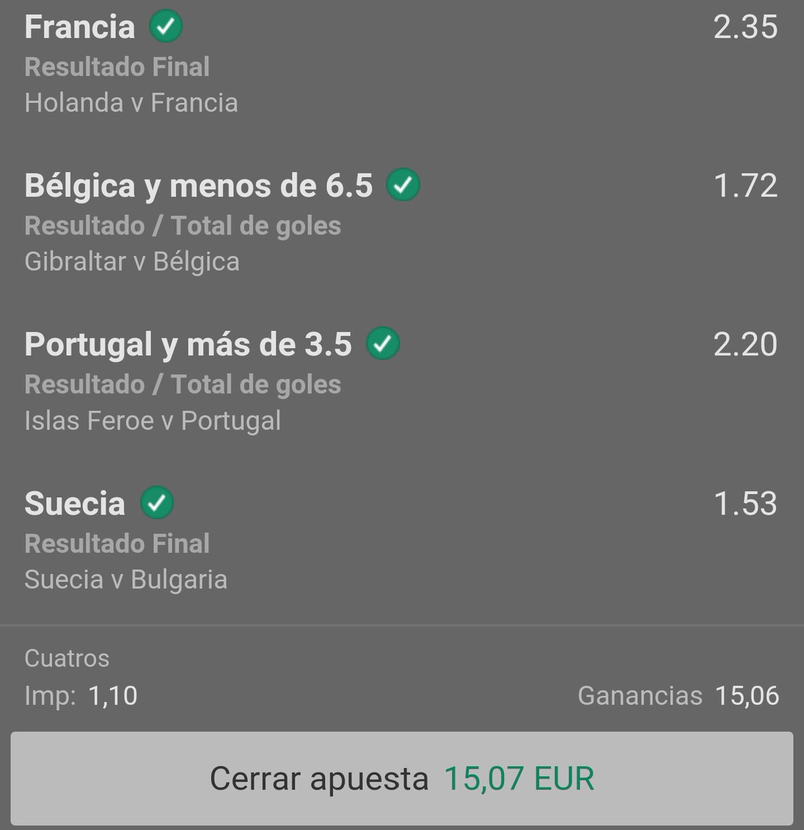 LlaneraPicks's tweet photo. Hoy ha sido un buen día, gracias x confiar en nosotros
Todas las apuestas puestas en nuestro grupo de telegram
https://t.co/BPD2CMhJcI https://t.co/unBT01oIJL
