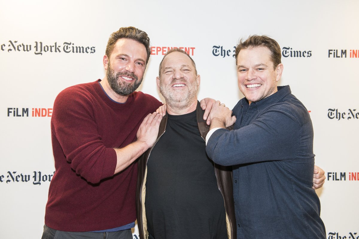 nytimesevents's tweet photo. .@BenAffleck, @HarveyWeinstein and Matt Damon at Friday's live table read of Good Will Hunting. #LiveReadNY https://t.co/1wDj1e7dbM