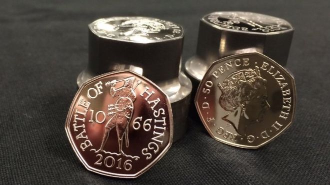 The first 1066 50p coin and dye made at Royal Mint today - come to events at Battle <a href="/BattleFestival/">Battle Festival</a>