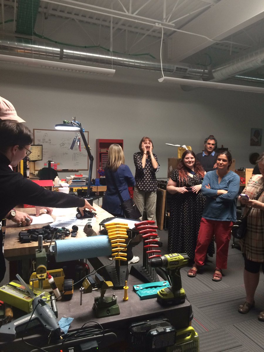 librarianrae's tweet photo. Teacher librarians getting a tour of #sparkfun, thinking innovation. #bvsd #successeffect #edtech #librarians https://t.co/Q6D1DewN90