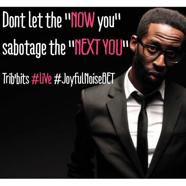 BET's tweet photo. A #JoyfulNoiseBET #Tribbits from @TyeTribbett to help you keep your head up! 💯 https://t.co/fgzDKLu5DB