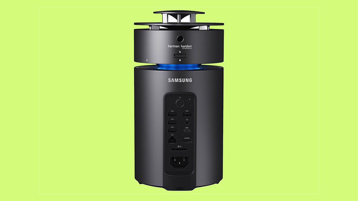 Gizmodo's tweet photo. Apple won't give us a new Mac Pro so Samsung is selling a look-a-like https://t.co/wNQiBPGPf6 https://t.co/k3D40lVGVX