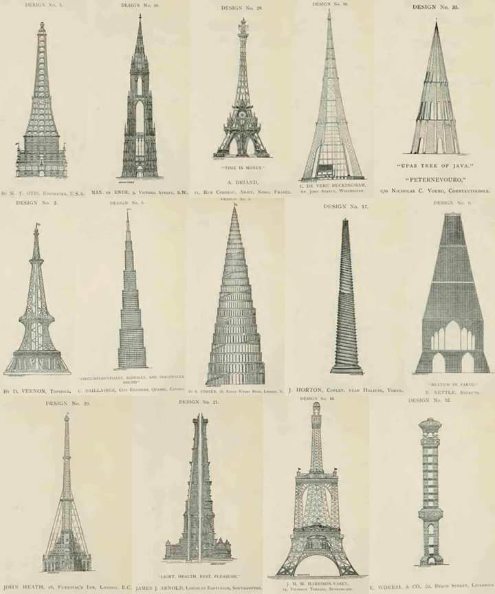 Javi_Etxebarria's tweet photo. Versiones descartadas de la Torre Eiffel https://t.co/XmlSSZUX2d