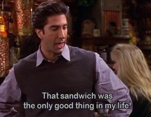JuliaTestani's tweet photo. how I feel about my thanksgiving leftovers sandwich https://t.co/Au3Y0bMFFu