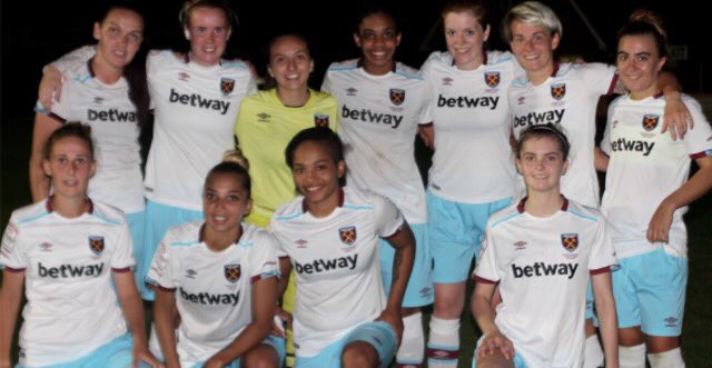 WestHam's tweet photo. Great news! @WestHamLadies have just joined the @WestHamUtd family! ⚽️🏃🏽‍♀️🙅🏼🍾 ➡️ https://t.co/yp3NiPzxYr https://t.co/G7nk4ar3fV