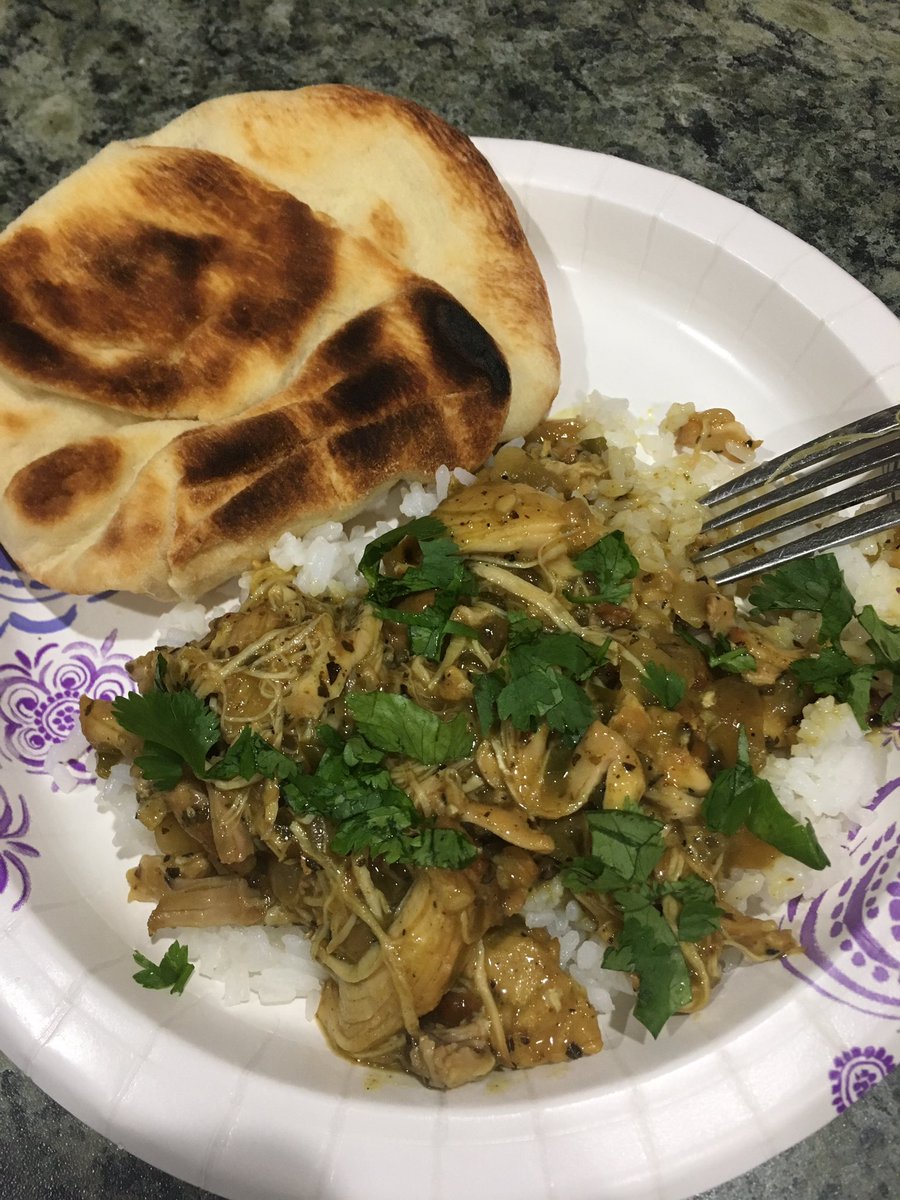 nikkigarcia4281's tweet photo. Well, that was some AMAZING coconut curry chicken! Omg. Even the kids ate all of it! #paperplatefancy #evenburnedthebread #howdoifunction https://t.co/orJa3RDUFI