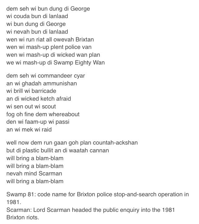 Bhm Poetry On Twitter 10 Di Great Insohreckshan By Linton Kwesi Johnson linton kwesi johnson