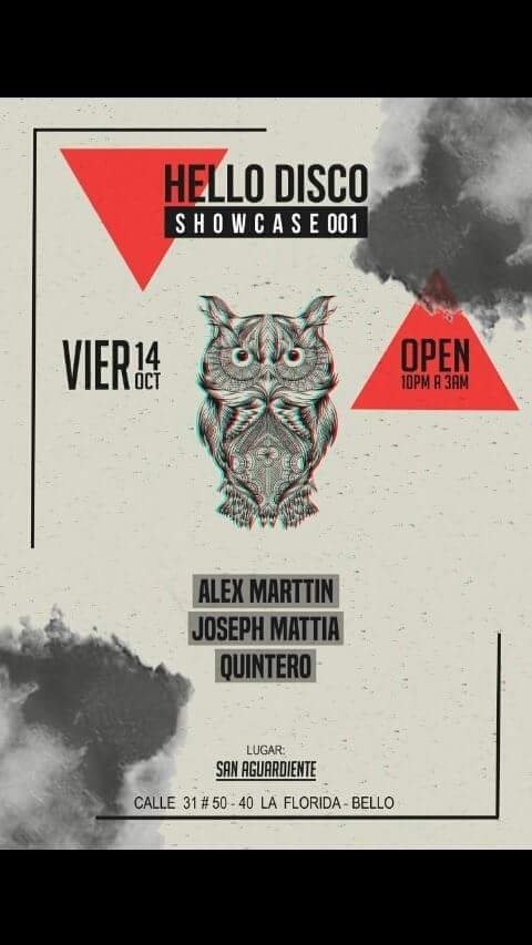 DahiaDIM92's tweet photo. Florida - Bello (Colombia) noche techno #YoBailoTech con el talento local Dj y productor @alexmarttin_ https://t.co/BZGqEwMuh1