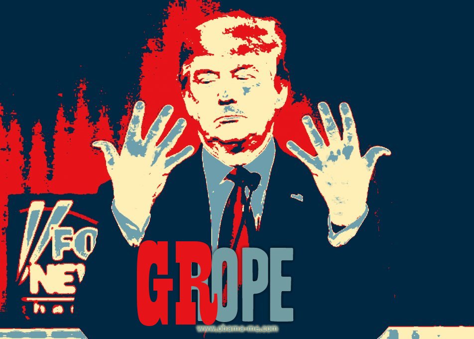 daftDonaldTrump's tweet image. Do you like my new campaign logo? Please get this out there, it's a tremendously important disaster. #AudacityOfGrope #MakeAmericaGropeAgain