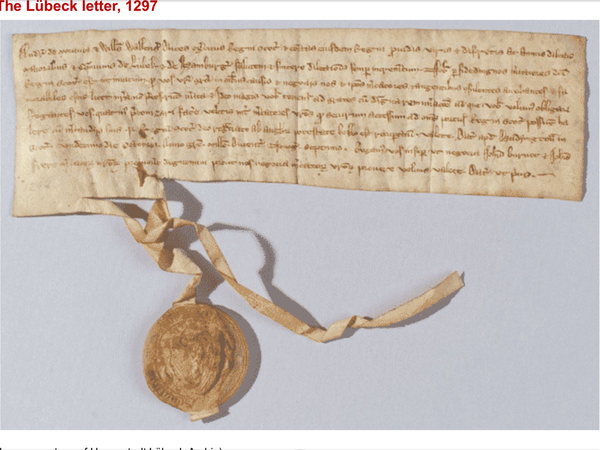 KarenVWatt's tweet photo. Scotland tells European cities it's open for business: Lubeck letter sent by #WilliamWallace to Hanseatic League #OTD 1297 https://t.co/kkrhx6c5RX