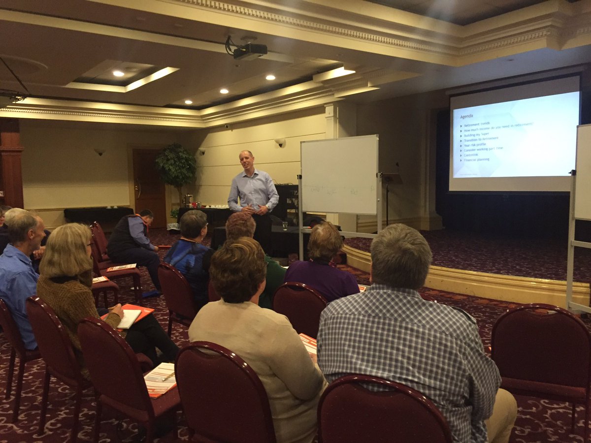 lauranfleischer's tweet photo. Richard getting some laughs and talking retirement at our East Gippsland Retirement Seminar @VisionSuper https://t.co/Eiabwnnwra