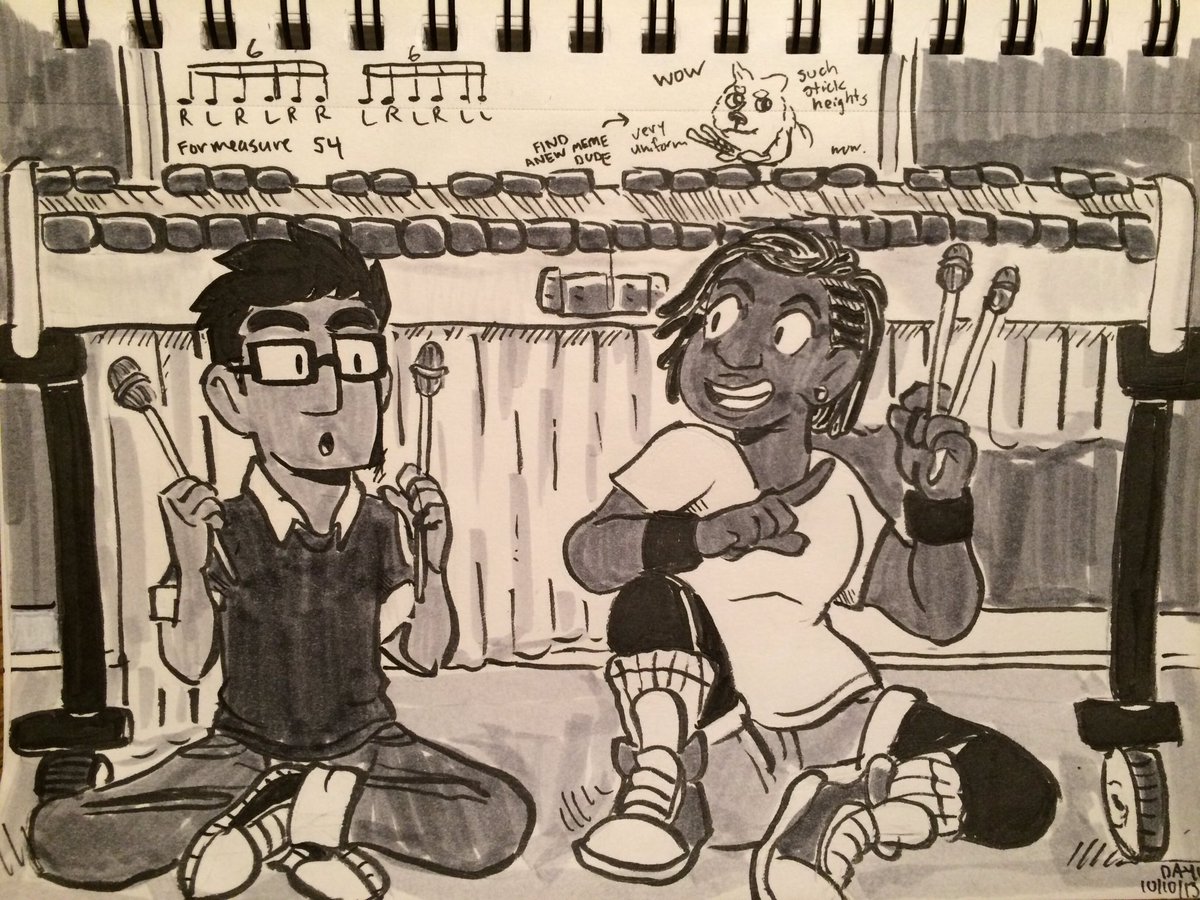 plunderann's tweet photo. How do you even draw marimbas and Stevens Grip 😱 #inktober #pitpercussion https://t.co/PFcOY2kexN