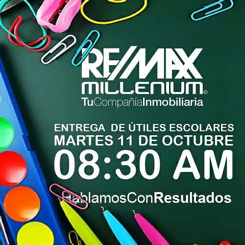 dionalREMAX's tweet photo. Este martes 11Oct entrega útiles a los niños del Colegio Adela Lozano Haticos por Abajo colabora #remaxmillenium #asesores #clientes https://t.co/lH49hhca3C