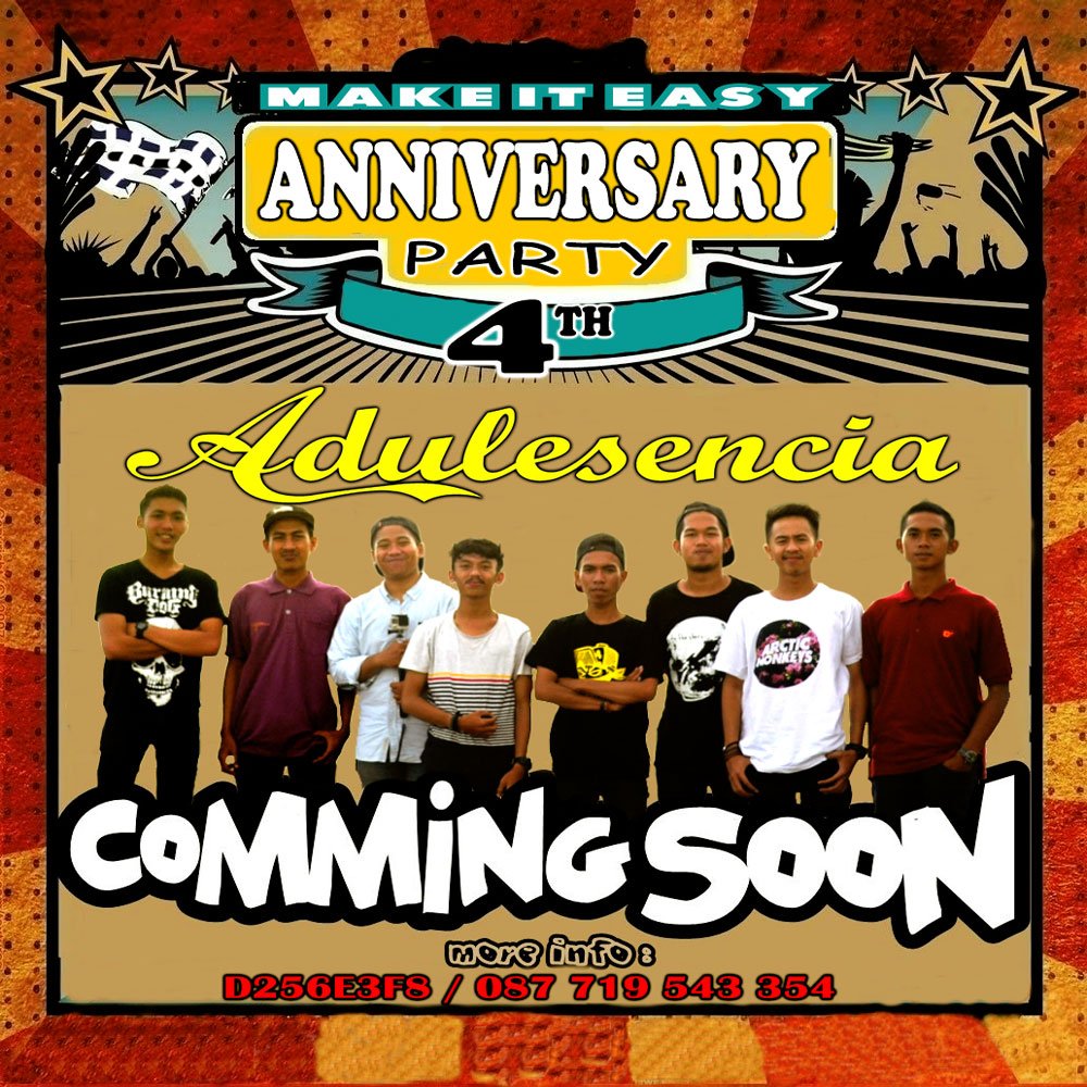Comingsoon on Desember 2016 4th Anniversary <a href="/adulesenciaska/">adulesencia official</a> ... For info : d256e3f8