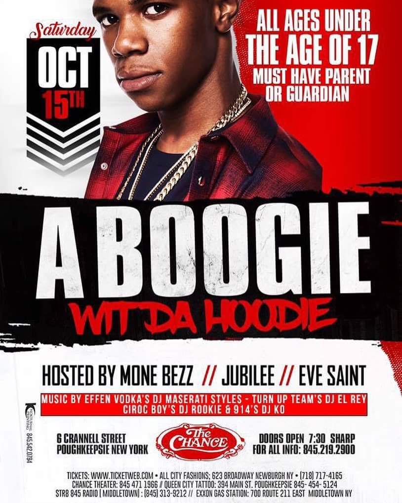 bigbagbucks's tweet photo. TOP MONEY MAFIA &amp; TOOTIE WILL BE OPENING UP FOR A-BOOGIE W/ THE HOODIE THIS SATURDAY OCT 15 AT THE CHANCE THEATRE IN POUGHKEEPSIE, NY 🔝💲🎥🎉🍾 https://t.co/QTfLxV6Pxz