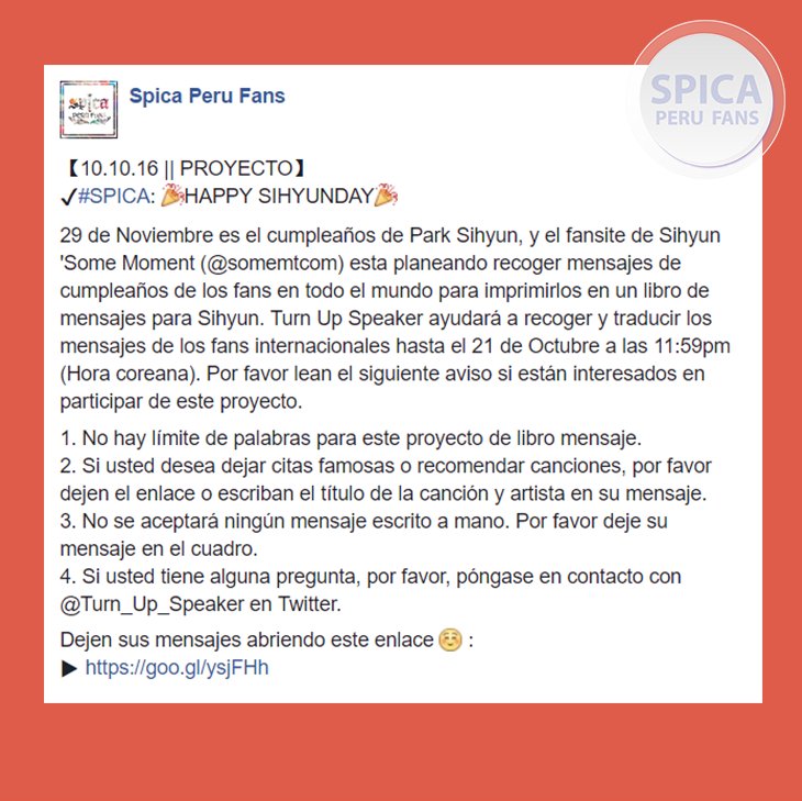 ✔#SPICA: 🎉HAPPY SIHYUNDAY🎉
PROYECTO!!♥: <a href="/somemtcom/">some moment</a> <a href="/Turn_Up_Speaker/">Turn Up Speaker</a>

Dejen sus mensajes abriendo este enlace 😘 :
▶️ goo.gl/ysjFHh