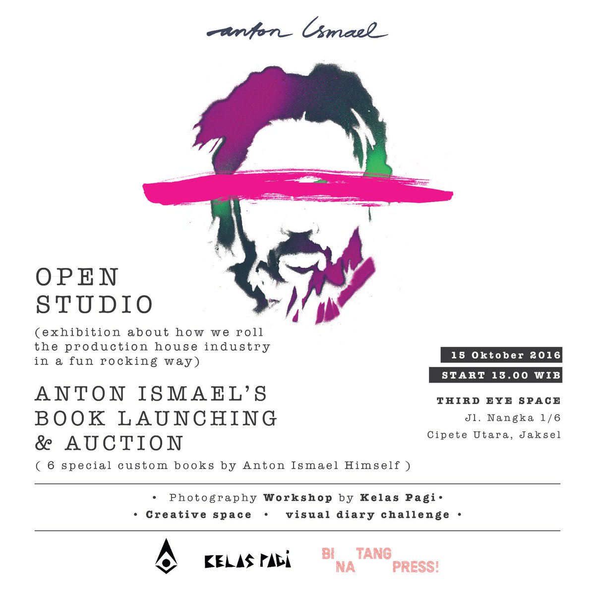 kelaspagijkt's tweet photo. Sabtu ini, @thirdeyespace akan mengadakan open studio! terburka untuk umum dan gratis! More info -> https://t.co/lAoTOuTxDk https://t.co/0PRacFbc6Z