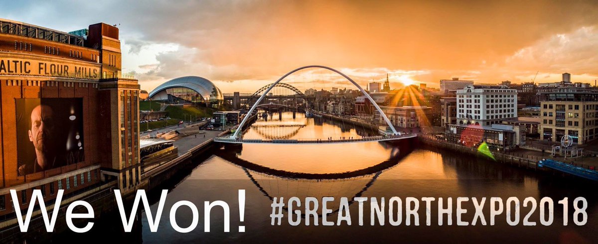 BIG news... We won! #GreatNorthExpo2018 is coming to #NewcastleGateshead! Thanks for all of your messages and support. Bring on 2018! <a href="/DCMS/">Department for Culture, Media and Sport</a>