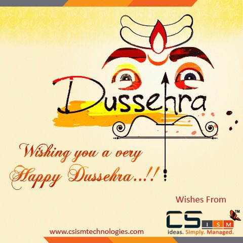 CSism_Technolog's tweet photo. May this Dussehra, Light up for you. Wish you #HappyDussehra #csismtechnologies https://t.co/yQw2A1hN9r