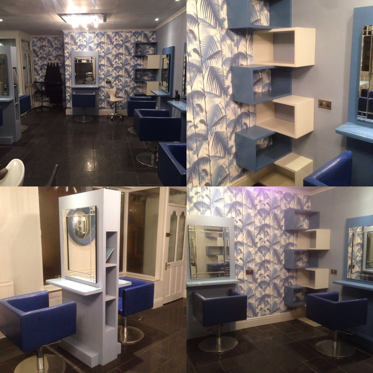 <a href="/Crackerschaps/">Crackers and Chaps</a> salon design is complete. Relaxing environment to have fabulous hairdressers work their magic 💇🏽#interiordesign #hairsalon