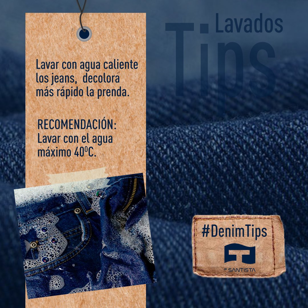 SantistaJW's tweet photo. #DenimTips ~ Lavar los jeans a mรกximo 40ยฐC. ๐#denim #consejos #jeans #proteccion #cuidarlasprendas #tips #martesdeconsejos https://t.co/dWJfHko19P