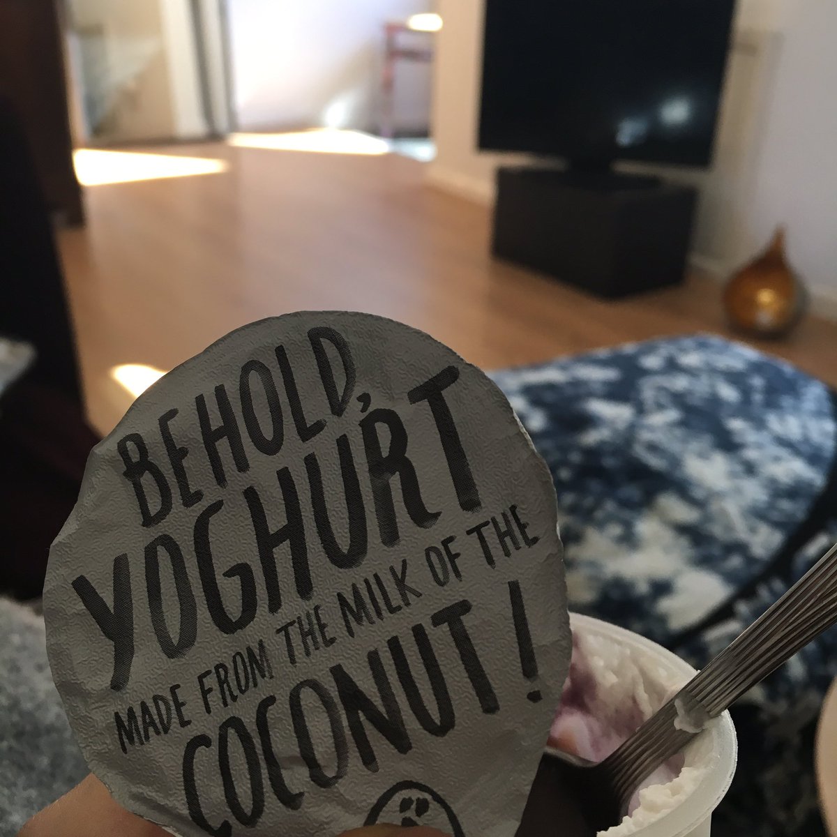 Sick today, not because I'm vegan... everyone gets sick sometimes, ok! I'm not usually a fan of pre-made food, but loving this treat #Vegan